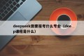 deepseek需要报考什么专业（deep课程是什么）